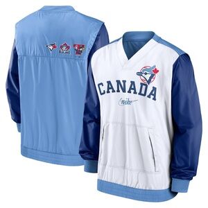 Nike Rewind WarmUp Toronto Blue Jays Pullover Jacket Windbreaker XL Fanatics MLB